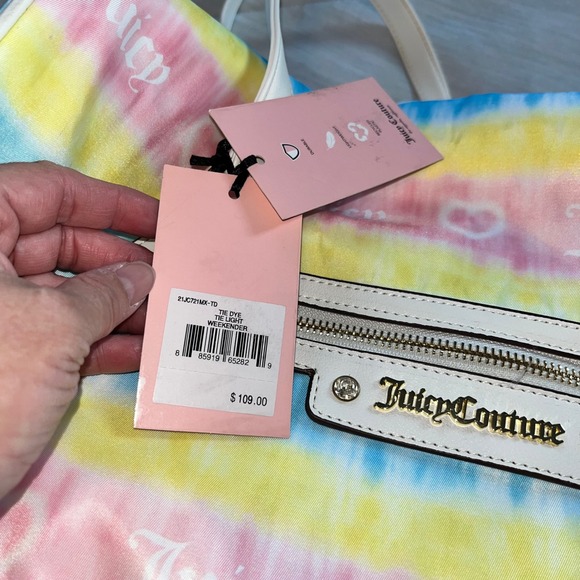 Juicy Couture Tie Dye Weekender Bag Purse Carry On NWT. Does have some scuffs. - Picture 10 of 16